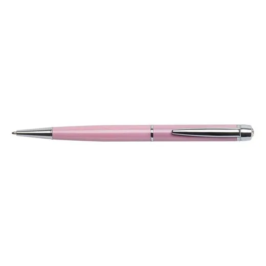 Guľôčkové pero, Crystals from SWAROVSKI®, s bielym krištáľom, ART CRYSTELLA "Lille Pen", ružová