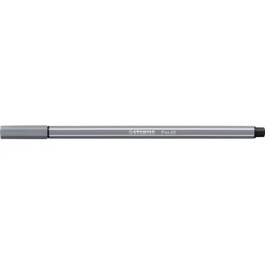 Popisovač, 1 mm, STABILO "Pen 68", tmavosivý
