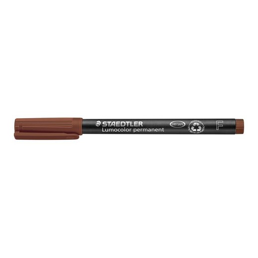 Permanentný popisovač, OHP, 0,6 mm, STAEDTLER "Lumocolor® 318 F", hnedá