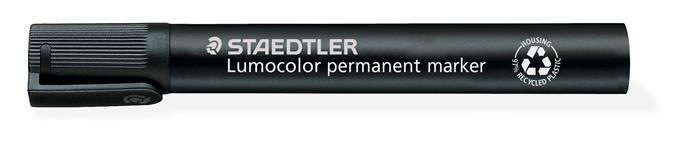 Permanentný popisovač, zrezaný hrot, STAEDTLER "Lumocolor 350", čierny