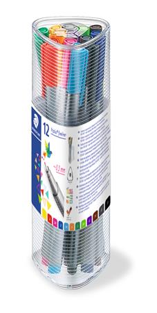 Liner, sada, 0,3 mm, STAEDTLER "Triplus 334", 12 rôznych farieb