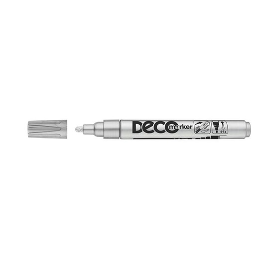 Lakový popisovač, 2-4 mm, ICO "Decomarker", strieborný