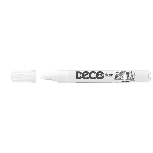 Lakový popisovač, 2-4 mm, ICO "Decomarker", biely