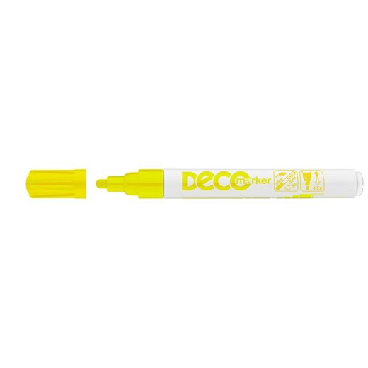 Lakový popisovač, 2-4 mm, ICO "Decomarker", žltý