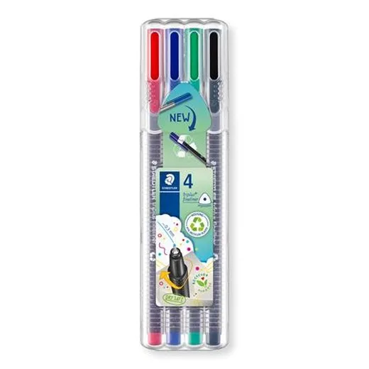 Liner, sada, 0,3 mm, STAEDTLER "Triplus 334", 4 rôzne farby