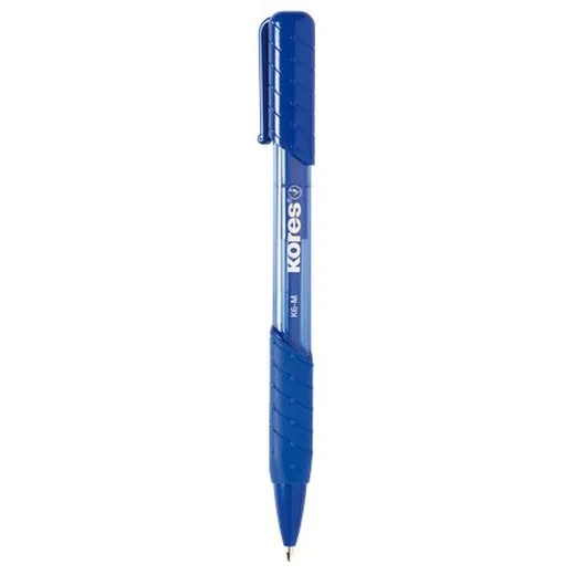 Guľôčkové pero, 1,0 mm, stláčací mechanizmus, trojhranný tvar, KORES "K6-M", modrá