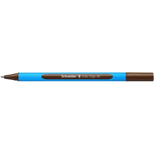 Guľôčkové pero, 0,7 mm, s vrchnákom, SCHNEIDER "Slider Edge XB", hnedé
