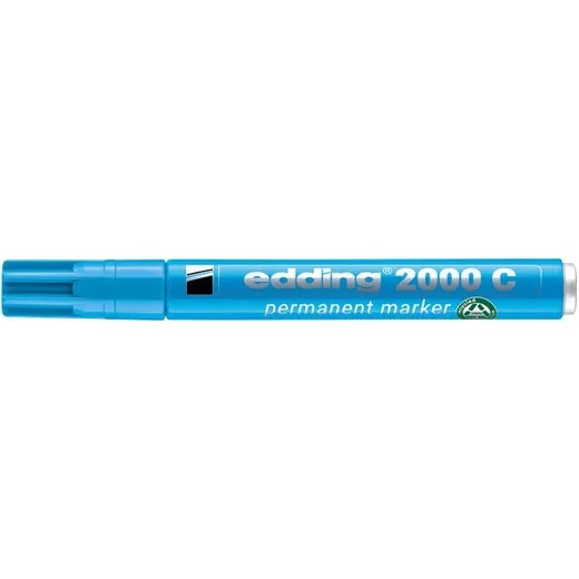 Permanentný popisovač, 1,5-3 mm, kužeľový hrot, EDDING "2000", svetlomodrý