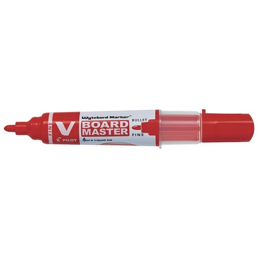 Popisovač na tabule, 2,2-5,2 mm, zrezaný hrot, PILOT "V-Board Master", červený