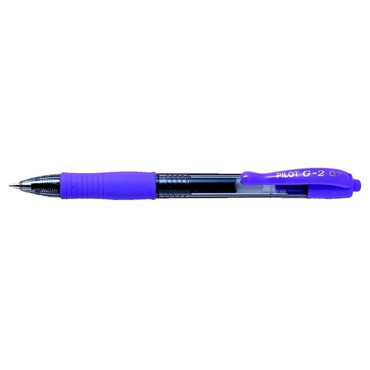 Gélové pero, 0,32 mm, stláčací mechanizmus, PILOT "G-2", fialové