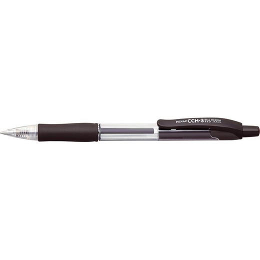 Guľôčkové pero, 0,7 mm, stláčací mechanizmus, PENAC "CCH3", čierne