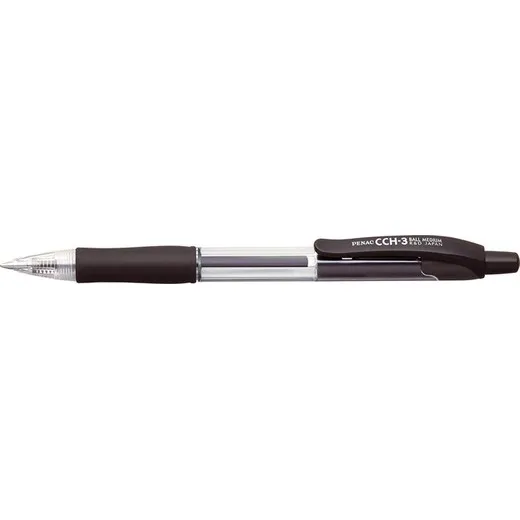 Guľôčkové pero, 0,7 mm, stláčací mechanizmus, PENAC "CCH3", čierne