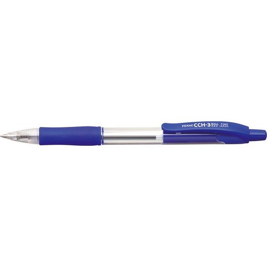 Guľôčkové pero, 0,7 mm, stláčací mechanizmus, PENAC "CCH3", modré