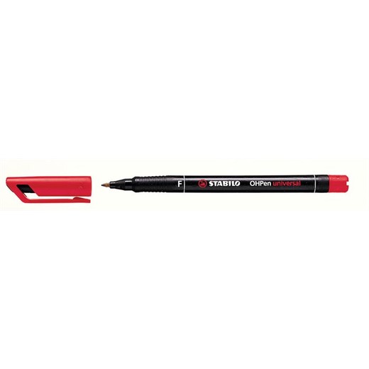 Permanentný popisovač, 0,7 mm, STABILO "OHPen F", červený