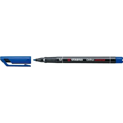 Permanentný popisovač, 1 mm, STABILO "OHPen M", modrý