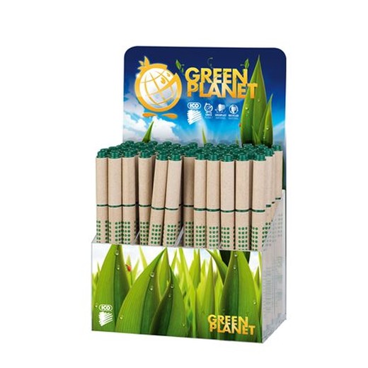 Guľôčkové pero "Green", materiál tela pera: papier, 64 ks