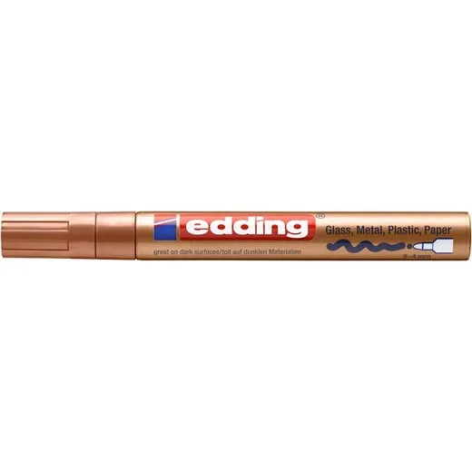 Permanentný lakový popisovač, 2-4 mm, EDDING "750", medený