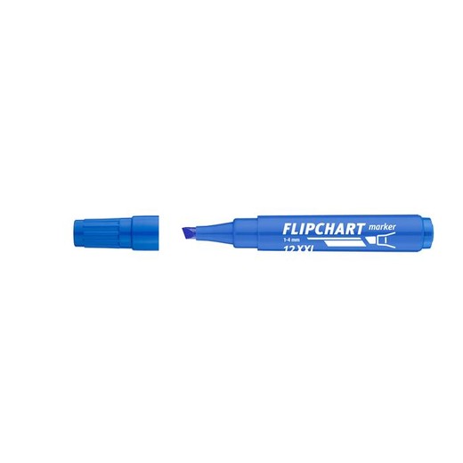 Popisovač na flipchartové tabule, 1-4 mm, zrezaný hrot, ICO "Artip 12 XXL", modrý