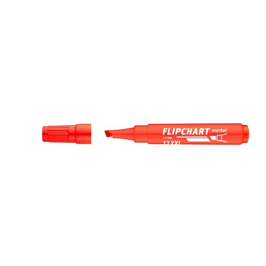 Popisovač na flipchartové tabule, 1-4 mm, zrezaný hrot, ICO "Artip 12 XXL", červený