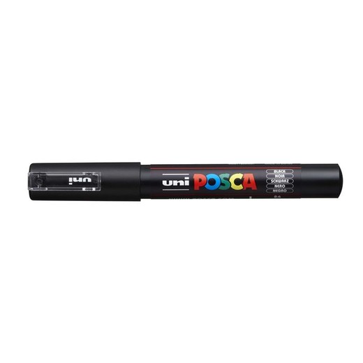 Dekoračný popisovač, 0,7 mm, UNI "Posca PC-1MR", čierny