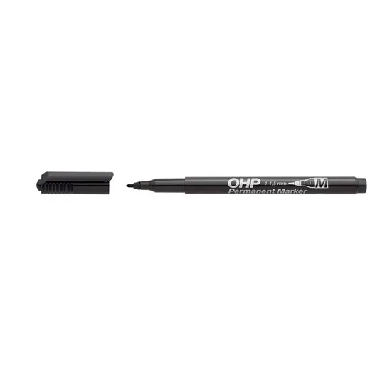 Permanentný popisovač, OHP, 1-1,5 mm, M, ICO, čierny