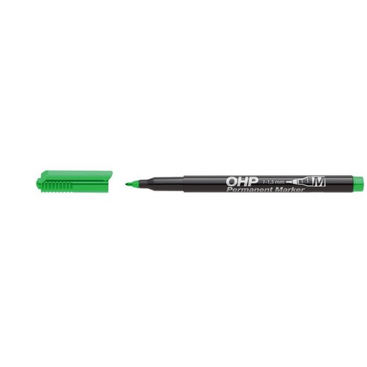 Permanentný popisovač, OHP, 1-1,5 mm, M, ICO, zelený
