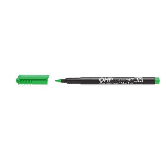 Permanentný popisovač, OHP, 1-1,5 mm, M, ICO, zelený
