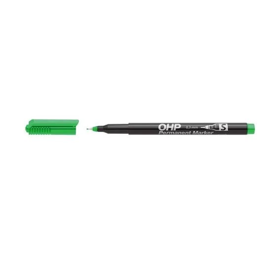 Permanentný popisovač, OHP, 0,3 mm, S, ICO, zelený