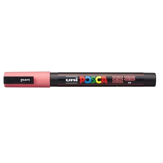 Dekoračný popisovač, 0,9-1,3 mm, UNI "Posca PC-3M", koralový