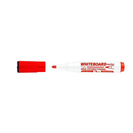 Popisovač na tabule, 1-3 mm, multifunkčný, ICO "Markeraser", červený