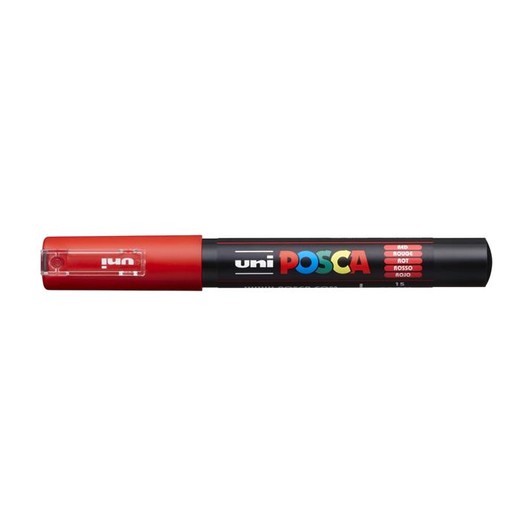 Dekoračný popisovač, 0,7-1,0 mm, UNI "Posca PC-1M", červený