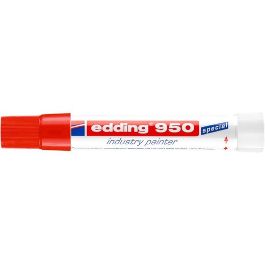 Permanentný popisovač, 10 mm, kužeľový, EDDING "950", červený