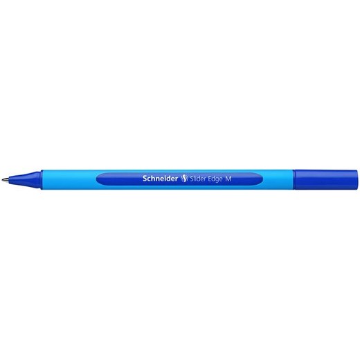 Guľôčkové pero, 0,5 mm, s vrchnákom, SCHNEIDER "Slider Edge M", modré