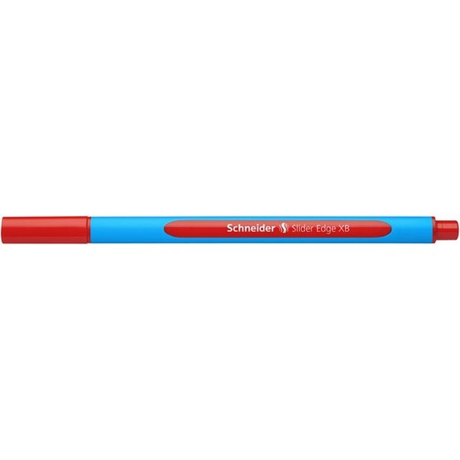 Guľôčkové pero, 0,7 mm, s vrchnákom, SCHNEIDER "Slider Edge XB", červené