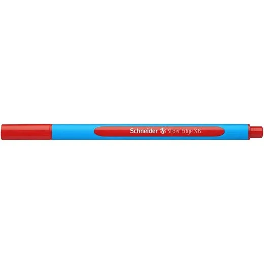 Guľôčkové pero, 0,7 mm, s vrchnákom, SCHNEIDER "Slider Edge XB", červené