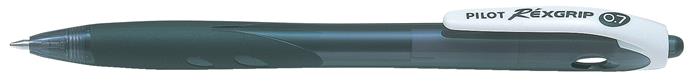 Guľôčkové pero, 0,22 mm, stláčací mechanizmus, PILOT "Rexgrip", čierne