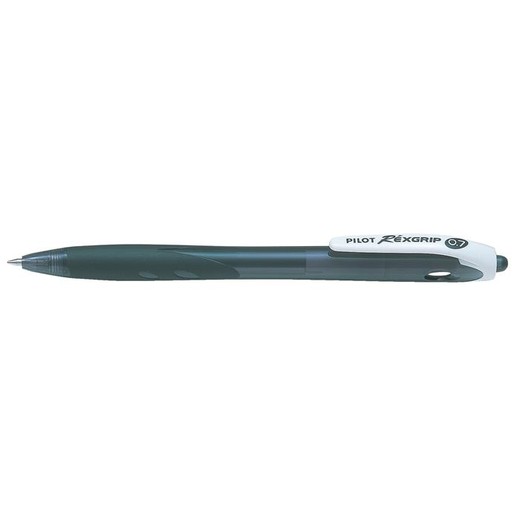 Guľôčkové pero, 0,22 mm, stláčací mechanizmus, PILOT "Rexgrip", čierne