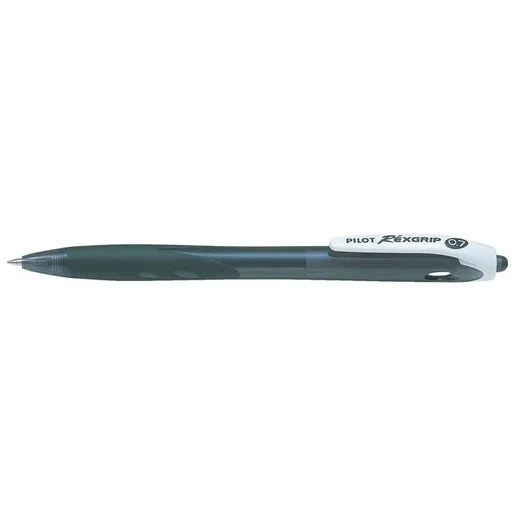 Guľôčkové pero, 0,22 mm, stláčací mechanizmus, PILOT "Rexgrip", čierne
