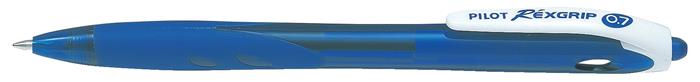 Guľôčkové pero, 0,22 mm, stláčací mechanizmus, PILOT "Rexgrip", modré