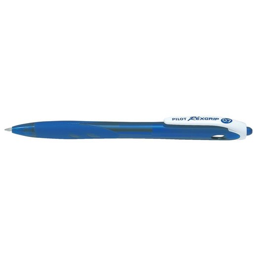 Guľôčkové pero, 0,22 mm, stláčací mechanizmus, PILOT "Rexgrip", modré