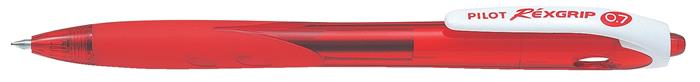 Guľôčkové pero, 0,22 mm, stláčací mechanizmus, PILOT "Rexgrip", červené