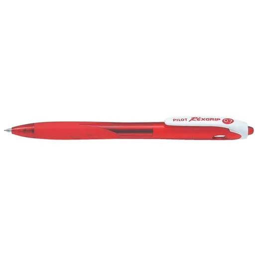 Guľôčkové pero, 0,22 mm, stláčací mechanizmus, PILOT "Rexgrip", červené
