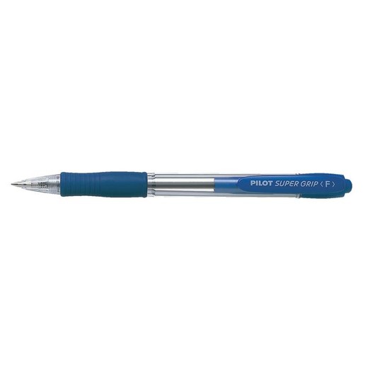 Guľôčkové pero, 0,22 mm, stláčací mechanizmus, PILOT "Super Grip", modrá