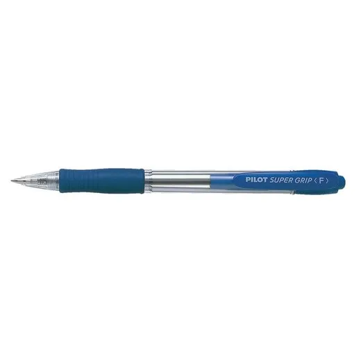 Guľôčkové pero, 0,22 mm, stláčací mechanizmus, PILOT "Super Grip", modrá
