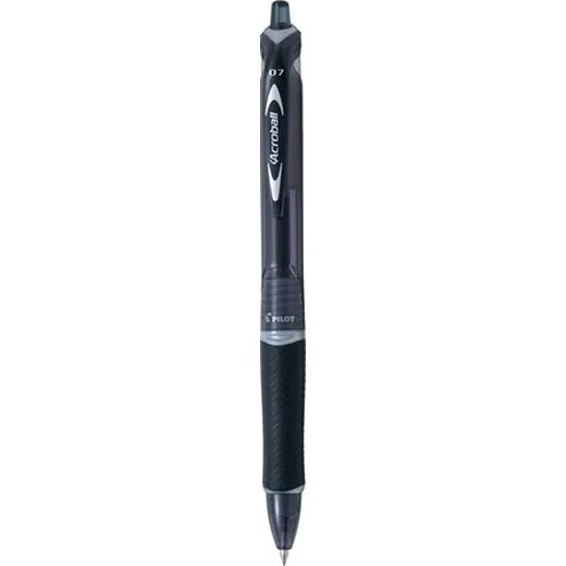 Guľôčkové pero, 0,25 mm, stláčací mechanizmus, PILOT "Acroball", čierne