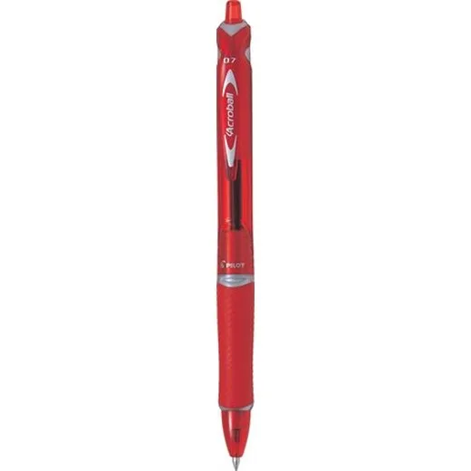 Guľôčkové pero, 0,25 mm, stláčací mechanizmus, PILOT "Acroball", červené