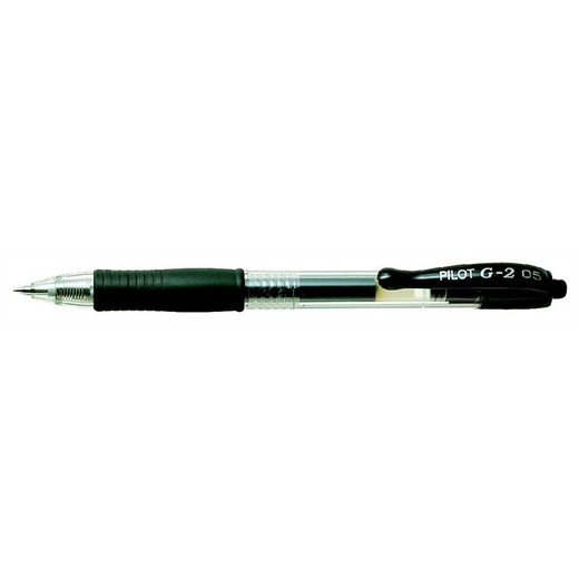 Gélové pero, 0,25 mm, stláčací mechanizmus, PILOT "G-2", čierne