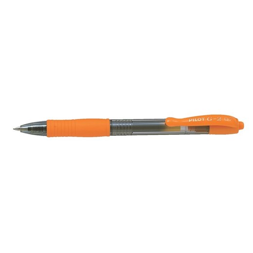 Gélové pero, 0,32 mm, stláčací mechanizmus, PILOT "G-2", oranžové