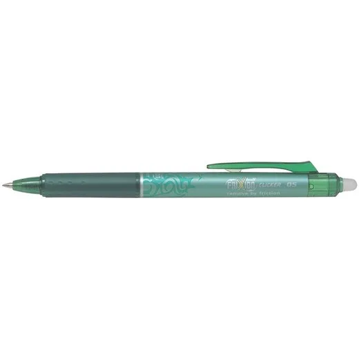 Roller, 0,25 mm, odstrániteľné písmo, PILOT "Frixion Clicker" 05, zelená