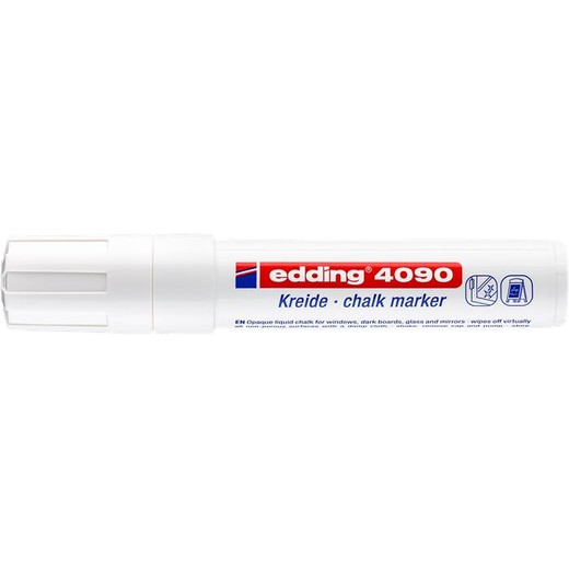Kriedový popisovač, 4-15 mm, EDDING "4090", biela